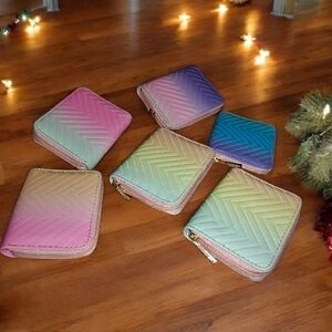 NWT Colorful Pastel Gradient Wallets 2 For $5!